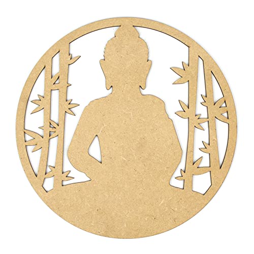 CONTRAXT Buddha Figur Holz Spirituelle deko. Mandala Budha sculpture wanddeko buddha buddhistische deko wand esoterik geschenke wall zen buddhismus deko bad nicht-metall (Buddha, MDF)