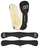 Equinate Kurzgurt Lakewood mit abnehmbaren synthetischem Lammfell 60cm - anatomischer Bauchgurt, Dressurgurt, Sattelgurt Schwarz