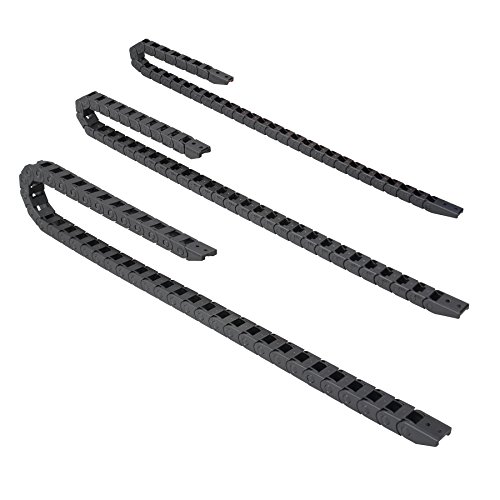 1M, Energiekette Schleppkette 5x5mm R10 offen - Kabelführung inkl. 2 x Anschlusselemente (Mitnehmer und Festpunkt)