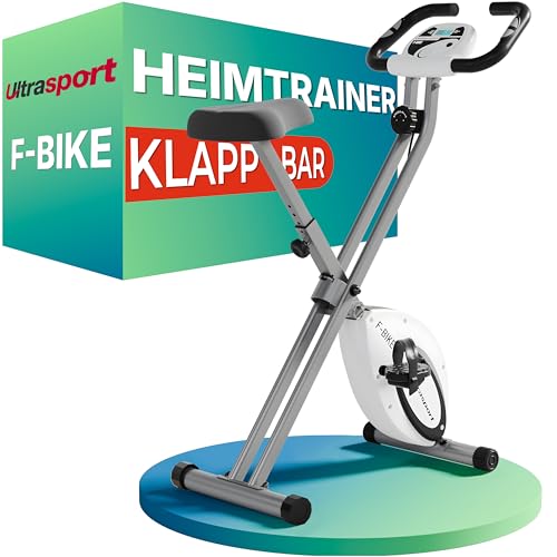 Ultrasport F-Bike Folding Exercise Bike - Extra Silent with Relax Foam Seat and LCD Display - Exercise Bikes for Home Use, Exercise Bike Foldable, Indoor Bike, Stationary Bike (pink)
