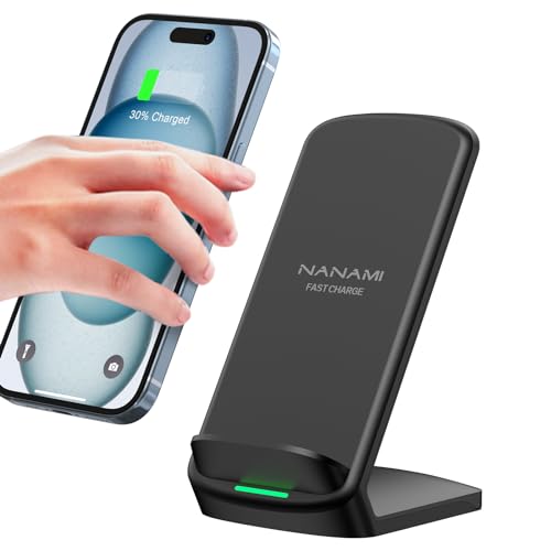 NANAMI Fast Wireless Charger,10W Induktive Ladestation für Samsung Galaxy S24/S23/S22/S22+/S21/S20/S10/S10+/S9+/S9/S8/S7 Note 20,7.5W für iPhone 16/15/14/13/12/11/SE 2/X/XS/XR/8/8 Plus Google Pixel LG