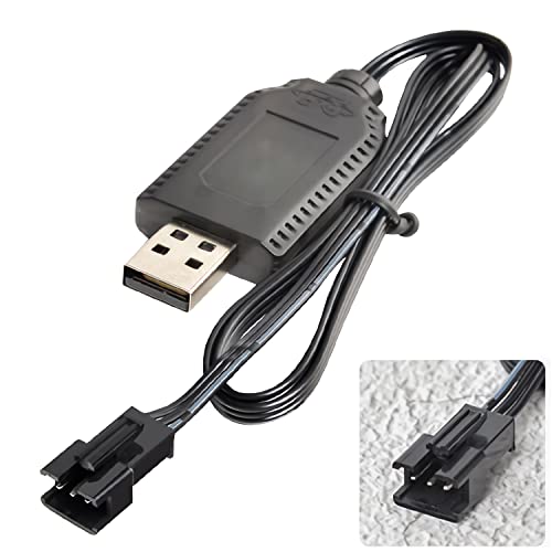 Aliwisdom Universal USB RC Ladegerät Kabel Mit SM-3P Connector Stecker Plug für 2S 7,4V LiPo Akku, Kompatibel RC car/RC-Auto/RC-Boot/RC Flugzeug/RC Drone und andere ferngesteuerte Spielzeuge