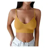 Spitzentop Damen Bauchfrei, Crop Top Sport BH- Spitzen-UnterwäSche Bauchfrei Tanktops äRmellos Spitzentop-Bralettes Bustier Untertops Sexy TräGershirts Cropped Oberteil -Sommertop -Spagettitops