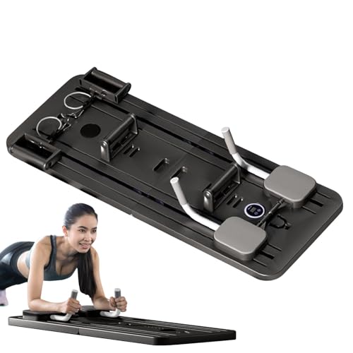 Gaxcent Multifunktionales Bauchbrett, Faltbares Pilates-Brett, Pilates Reformer Board Set, Tragbares Pilates-Fitnessstudio Für Zu Hause, Multifunktionales Trainingsgeräte,Schwarz