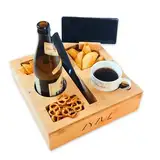ZYZUZ® Couchbar Snackbox Sofatablett inkl. Geschenkbox - 360° Handyhalter – Couch Bar Tablett aus Bambus-Holz mit Getränkehalter – Snagger Snackbar Sofa Butler – Bier Geschenke für Männer & Frauen