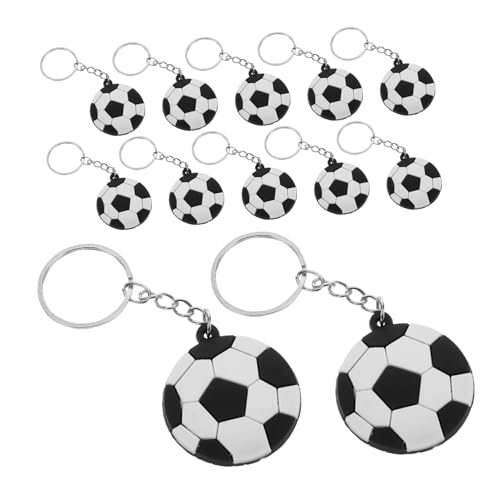 Cabilock 30 Stück Fußball Schlüsselanhänger Kreativer Schlüsselanhänger für Jungen Fußball-Schlüsselanhänger aus Metall Schlüsselbund für Jungen Schlüsselbund für weiches Gummi