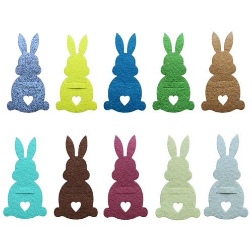 GWAWG Ostern Geldgeschenke Verpackung, Filz Osterhasen Geldgeschenk Hüllen, Verpackung für Geldgeschenke, Ostern Geschenk für Kinder, Erwachsene, Osterdekoration in Bunt 10 Stück