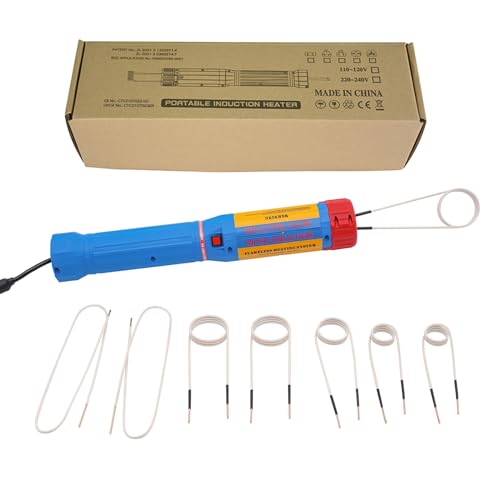 Flammenloses Magnetisches Induktionsheizgerät-Set,1100w Induktionsheizgerät, Induktionsheizer mit 8 Heizspulen zum Entfernen von Bolzen und Muttern, Maximale Heiztemperatur 800°C