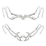 NICENEEDED 2 Stück Munson Punk Mechanische Maske, Unregelmäßiges Metall-Halbmasken-Gesichtsbekleidungszubehör, Halloween-Kostüm, Cosplay, Halbmaske, Gesichtsschmuck