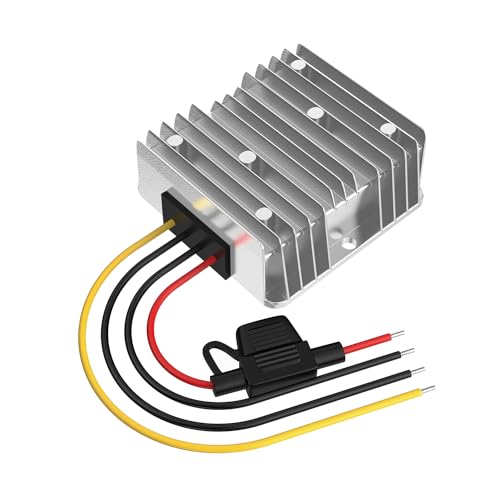 Spannungswandler 24v auf 12v, 24V auf 12V Spannungswandler 30A 360W mit Sicherung Wasserdicht für Golfwagen LED Light Motor Truck Fahrzeug Solar System (DC15-40V Breit Eingang)