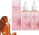 Sunless Tanning Drops, Quick Tanning Drops, Watermelon Flavour for Natural Glow,Suitable for All Skin Types,The Ultimate Tanning Boost Watermelon Flavour,Where Your Tanning Journey Begins (2PCS)
