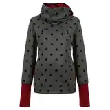 Generisch 2025 Sweatershirt-Top Kapuzenpulli Schwangere Stillen Frauen Pulli Mutterschafts-Mutterschafts-Bluse Strickpulli (Dark Gray, L)