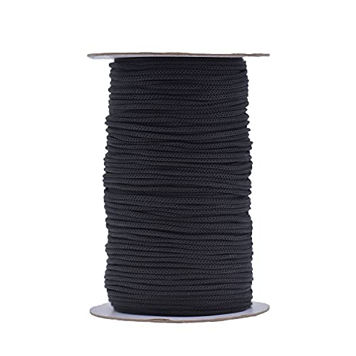 IHKFILAN Polypropylen Utility Rope Kordelzug Hohl geflochtenes, PP-Seil Barrier Rope Polypro Rope, Flechtleine Tauwerk,Outdoor Seil Knotenfest (Black, 3MM)