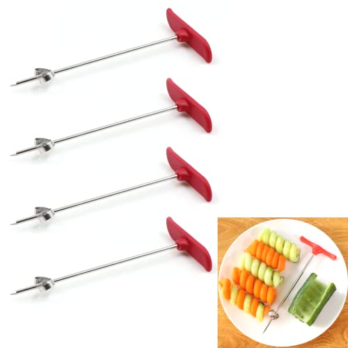 4 Stück Gemüse Spiralschneider, Handbuch Kartoffel Karotte Gurke Carving Roller, Kreative Gemuese Obst Spirale Twist Carving Tool für Gesunde Snacks Chips Partys Dekor und Kueche Tablett Dekoration