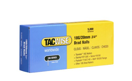 TACWISE 0395 Stauchkopfnägel Brad Typ 18G / 15 mm, verzinkt, Silberfarbig, 5000 Stück