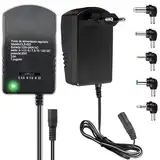 Retoo Universal AC Adapter 12V Netzteil mit 6 Austauschbare Spitzen auf DC 3V 4.5V 5V 6V 7.5V 9V 12V, Steckeradaptern Konverter Wechselrichter Ladegerät, Steckernetzteil, Universalnezteil, Ladekabel