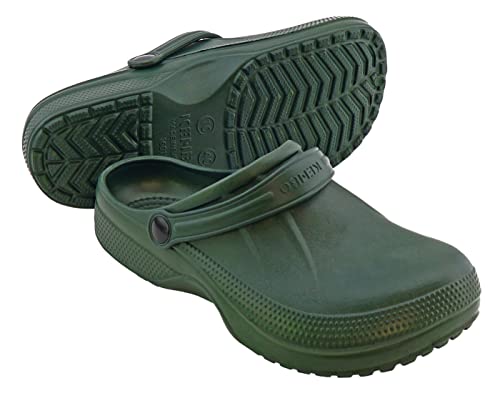Clogs Gartenschuhe Badeschuhe Pantoletten - geschlossen - (Army, EU Schuhgrößensystem, Erwachsene, Numerisch, Breit, 45)