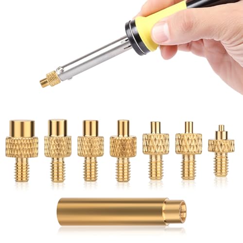 TNEDFOD 8 Stück Lötspitzen Einschmelzhilfe für M2 M2.5 M3 M4 M5 M6 M8 Gewindeeinsatz für 900M, T18, Weller ST Serie Lötspitzen 3D Drucker Zubehör Gewindeeinsätze Einschmelzmuttern