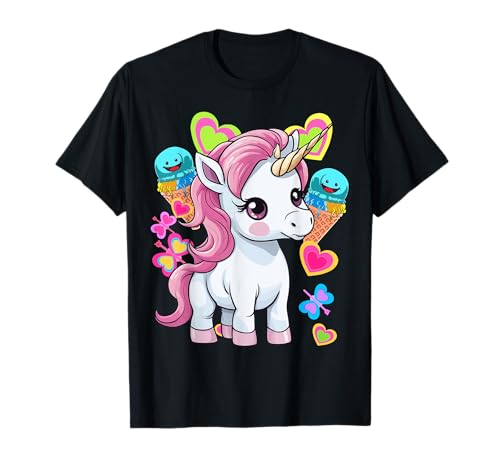 Einhorn Eis Eiskrem Retro Kinder Sommer Sommerzeit Baby 80er T-Shirt