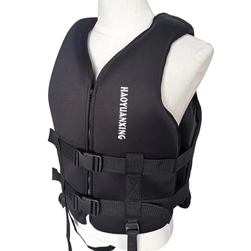 Rettungsweste, Schwimmweste Erwachsene, Life Jacket, Schnorchelweste, Schwimmweste für Erwachsene, Auftriebsweste, für Kajak, Angeln, Surfen, Tauchen, Wassersport, Schwarz,XL