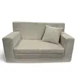 FORTISLINE - Kindersofa ausklappbar 83x47x43cm Oeko-TEX - Spielesofa für Kinder 2in1 - Kindercouch Aufklappen Bettfunktion - Schlafcouch aus Schaumstoff - Kuschel-Cord - Viele Muster (Beige)