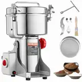 VEVOR elektrische Getreidemühle Hochgeschwindigkeits-Maismühle 2500 g 3400 W, Pulverisiermaschine aus Edelstahl, für trockene Körner Gewürze Müsli Kaffee Mais Pfeffer Schwenktyp 24 x 23 x 39 cm