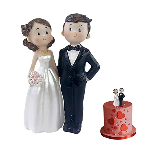 Hochzeitspaar,Kuchen Figur Hochzeitstorte Dekoration Wedding Cake Topper Geburtstag Torte Topper Braut Bräutigam Cupcake Figuren Kuchen Dekorationen für Vorschlag , Valentinstag Dekoration