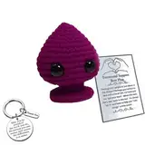FTEAEYJLH Emotionaler Support Plug, Handgemachter Emotionaler Support Gehäkelt Mit Incentive-Karte, Lustiges Positives Mini-Strickpuppen-Plug-Ornament, Valentinstagsgeschenke (D#)