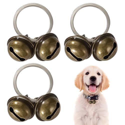 3 Stück Glocken,Laute Katzen Dog Glocke,Haustier Bells,Glöckchen,Kleine Glocke Halsband Anhänger,Hundeglocke Jagd,Hundeglocken Tracker Anti Verlust,Haustiere Laut Schellen,Basteln Katzenglocke