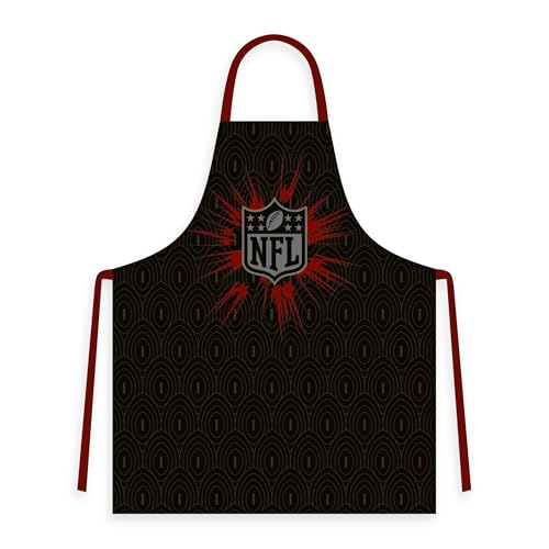 Herding Schürze NFL, Mit Tunnelzug, ca. 70 x 85 cm, Football-Design, Kochschürze für Damen und Herren, 100% Baumwolle