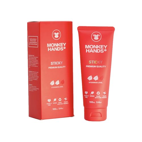 Monkey Hands Sticky Grip | Revolutionäres Gel für starken Halt bei Pole Dance | Trockene Hände Pole Grip | Veganes, innovatives flüssiges Magnesium | Keine Parabene/Resin | Rot, 100ml