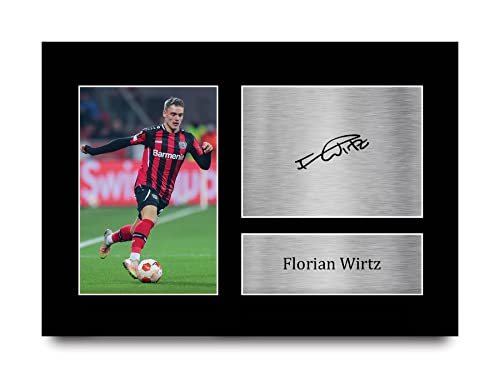 HWC Trading A4 Florian Wirtz Bayer Leverkusen Geschenke Gedrucktes Signiertes Autogramm Foto für Fußball Anhänger and Fans