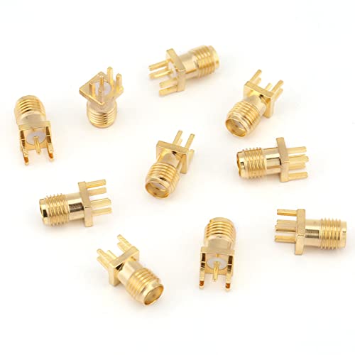 10 stücke Messing Vergoldung SMA Buchse Sockel Jack Stecker Ende Launch50 Ohm HF-Steckverbinder PCB Clip Randmontage Adapter