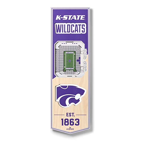 YouTheFan StadiumView Kansas State Wildcats 3D-Banner, 15 x 48 cm, Team-Farben