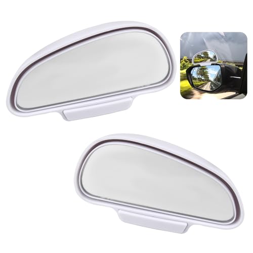 2pcs Auto Toter winkelspiegel, 360 Grad Einstellbarer Außenspiegel, Universal Blindspiegel für PKW, LKW, SUV - Sicherheitszubehör für bessere Sicht, Weiß
