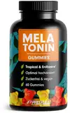 Melatonin Gummies 60x mit 0,5 mg bioaktivem Melatonin - leckerer Früchte-Mix-Geschmack - Optimal hochdosiert - Gummibärchen - Zuckerfrei, laborgeprüft & 100% vegan - Made in Germany