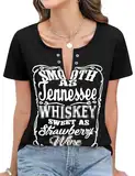 heekpek Tshirt Damen V Ausschnitt Sommer Oberteile Sexy Shirts Locker Outfits T-Shirt Bluse Kurzarm Graphic Tee Tops für Damen, Schwarz, XXL