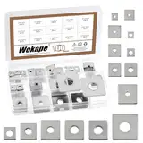 Wokape 100Pcs quadratische Unterlegscheibe Kit M3 M4 M5 M6 M8 M10 M14(1/8„ 1-1/2“ 3/16„ 1/4“ 5/16„ 3/8“ 5-1/2") 304 Edelstahl rechteckige Platte Unterlegscheiben, quadratische flache Unterlegscheiben