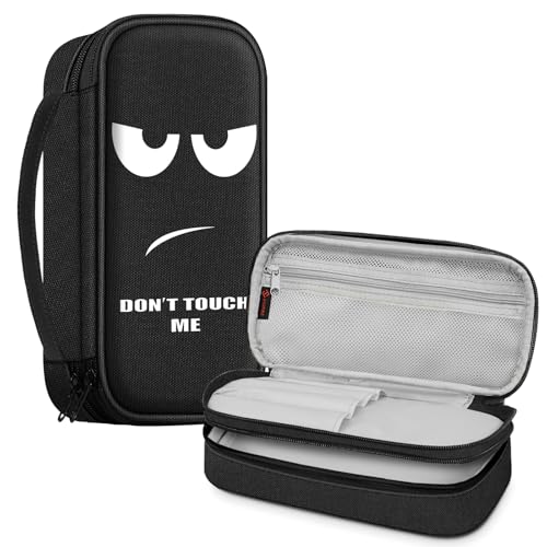 FINPAC Federmäppchen Pencil Case mit großer Kapazität Mäppchen Schreibwarenbeutel Bleistift Beutel Schulmäppchen Federtasche für Studentin Erwachsener Schule Büro (Don't Touch)