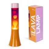 Fisura - Rosa Lavalampe mit orangefarbener Basis und Glas mit einzigartigem Farbverlaufseffekt. Retro-Design, perfektes originelles Geschenk für jede Gelegenheit. Größe: 9 x 9 x 30 cm.