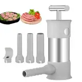 Wurstfüller Manuell, 2 in 1 Sausage Maker & Hackbällchen Former, Edelstahl Wurstfüllmaschine mit 4 Größe Professionelle Wurstfüllrohre, für Familienessen, Bars, Camping(Hält 2,2 LBS Fleisch)