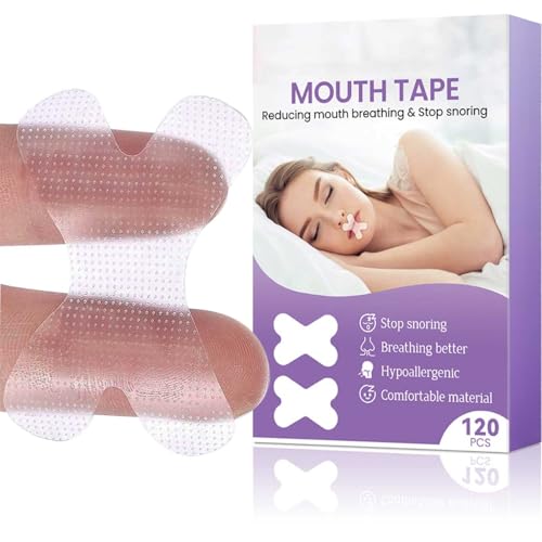 Mundpflaster Schlafen, 120 Stück Premium Mouth Tape for Sleeping, Anti Schnarch Schlafpflaster und Mund Tape, Hilft Gegen Schnarchen und Developing the Habit of Nasal Breathing