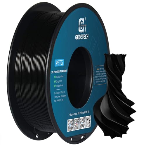 GEEETECH PETG Filament 1,75 mm schwarz 1 kg Spool für 3D-Drucker