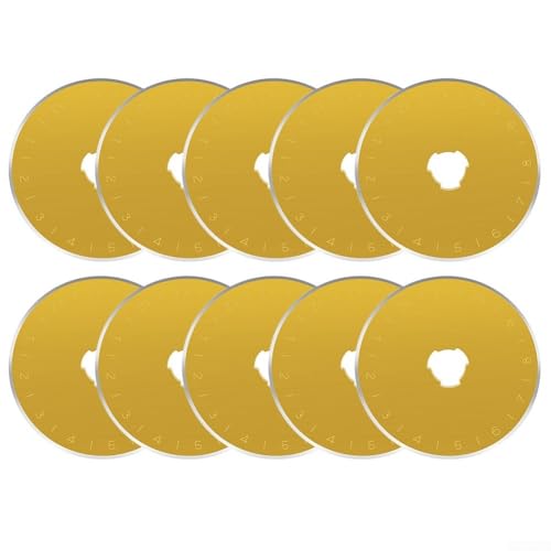Effizientes Schneiden 45 mm für Titan-Rollschneiderklingen, 10 Ersatzklingen + Etui