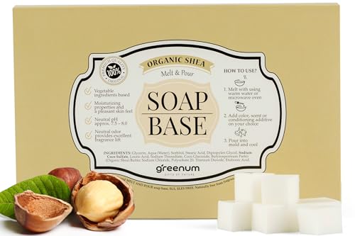 BIO Sheabutter Seifenbasis zum Seifengießen, Glycerinseife, Rohseife zum Gießen, SLS/SLES FREI, 100% Vegan, 900 gramm