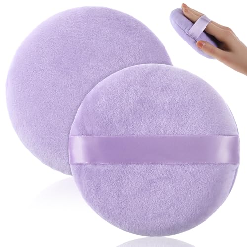 Giantree 13cm Große Puderquaste, Makeup Schwämmchen Make-up Powder Puff Runde Puderquaste Körper Puderquaste Waschbar Wiederverwendbar Make up Werkzeug für Babypuder Puder Loses Puder (1 Stück)