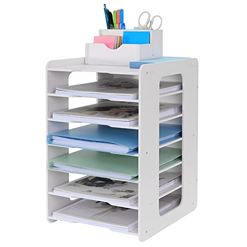 Schreibtisch-Organizer, Briefablage, Dokumentenhalter, A4-Papierablage, für Zuhause, Büro, Schule, 7 Ablagefächer