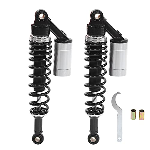 Aramox Stoßdämpfer, Stoßdämpfer Hinten, Paar 340mm Universal Stoßdämpfer Feder Hinten für ATV SUV(Schwarz und Silber)