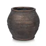 Arborus Blumentopf Zetment 15 cm Vintage Blumentopf Rustikal Dekotopf Braun Übertopf für Pflanzen Pflanzkübel Blumenkübel Übertopf für Kunstpflanzen Kunstblumen Tisch Deko Rustikal Deko Vintage Deko