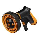 Fiskars Sprühpistole Multi, 5 Funktionen, Stufenlos regelbarer Durchfluss, Mit Frontregler und Ein/Aus-Verriegelung, SoftGrip, Universalgröße, Schwarz/Orange, 1065482